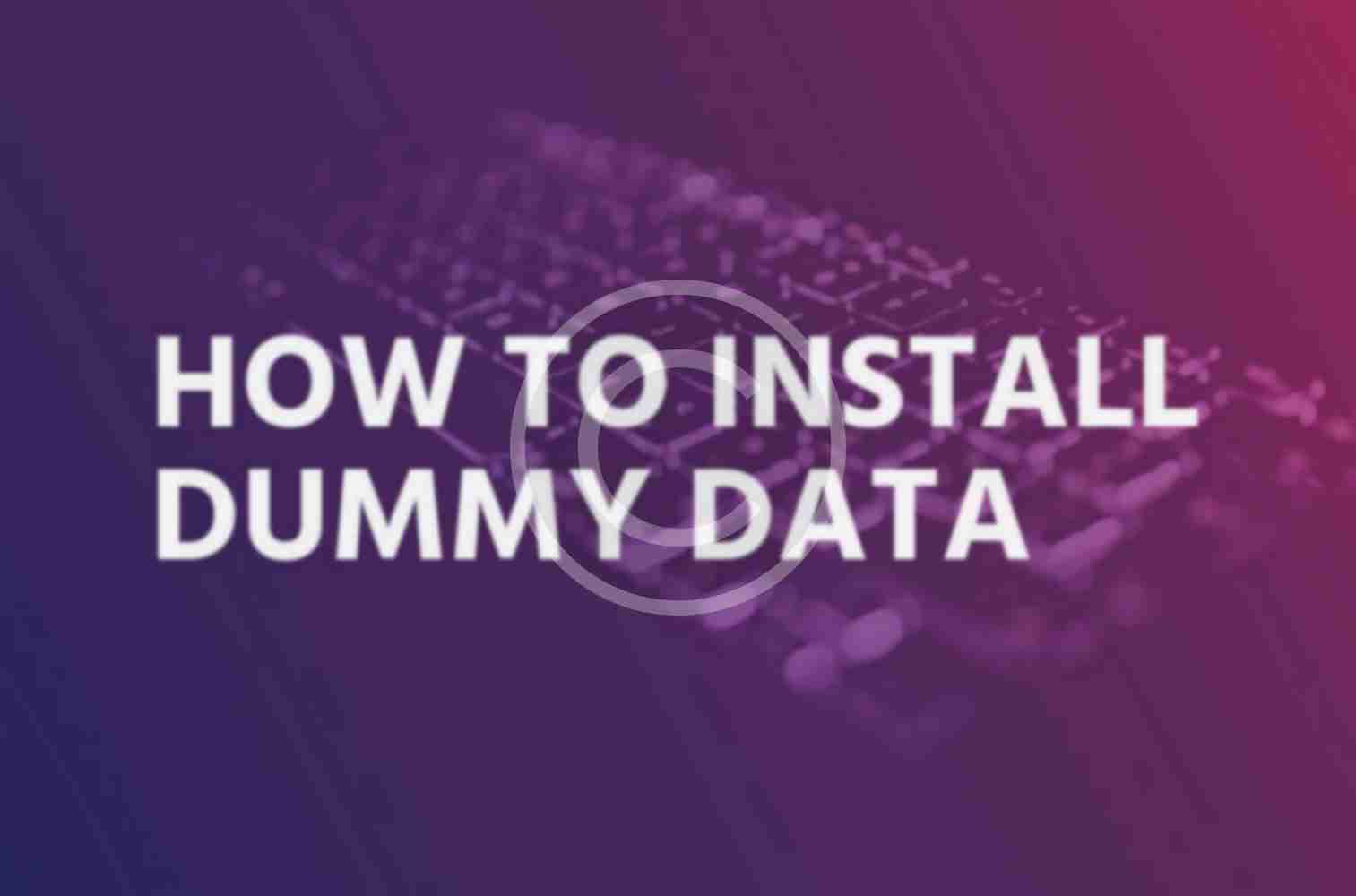 How to install dummy data